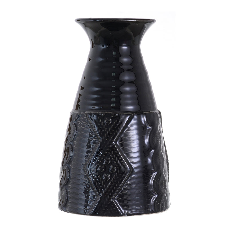 Pottery vase decorated with engravings, 14 cm