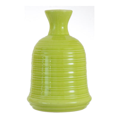 Pottery vase decorated with small engravings, 14.5 cm, green