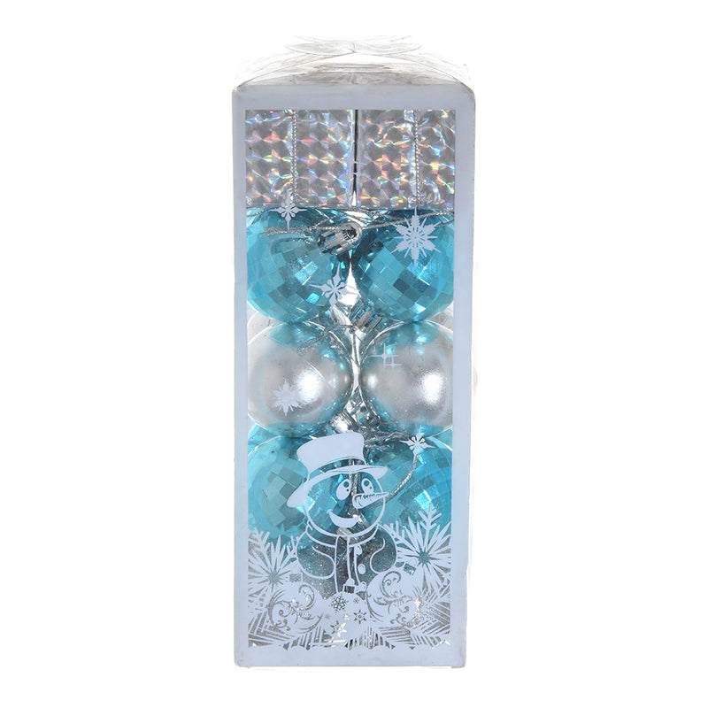 Christmas balls set of 16 blue + silver balls, 4 x 4