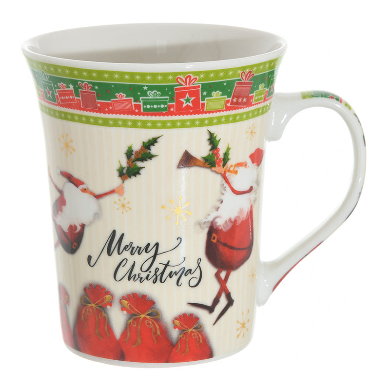 Christmas Porcelain Mug 10.5 x 9/6.5 White