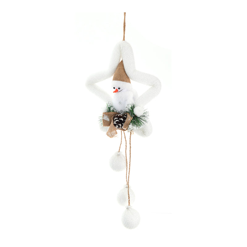 Christmas decoration with a star in the shape of a white snowman