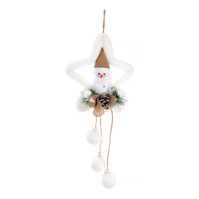 Christmas decoration with a star in the shape of a white snowman