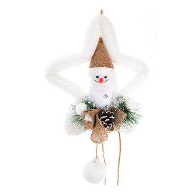 Christmas decoration with a star in the shape of a white snowman