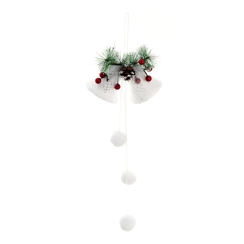 A white bell-shaped Christmas decoration