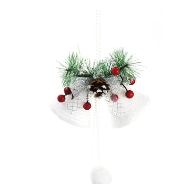 A white bell-shaped Christmas decoration