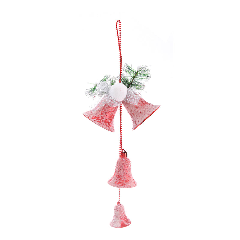 A Christmas decoration in the shape of a bell with a red bell pendant