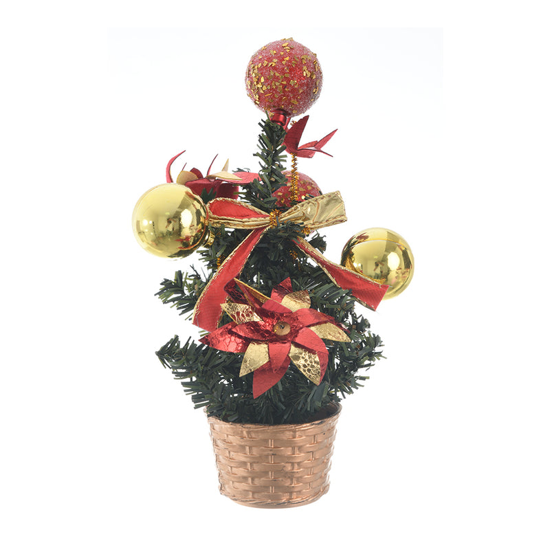 Small Christmas tree with decorations, 15 cm, various colors