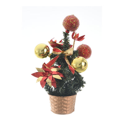 Small Christmas tree with decorations, 15 cm, various colors