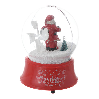 Christmas crystal, musical snow globes, luminous Santa Claus with tree, 12.5*16 cm