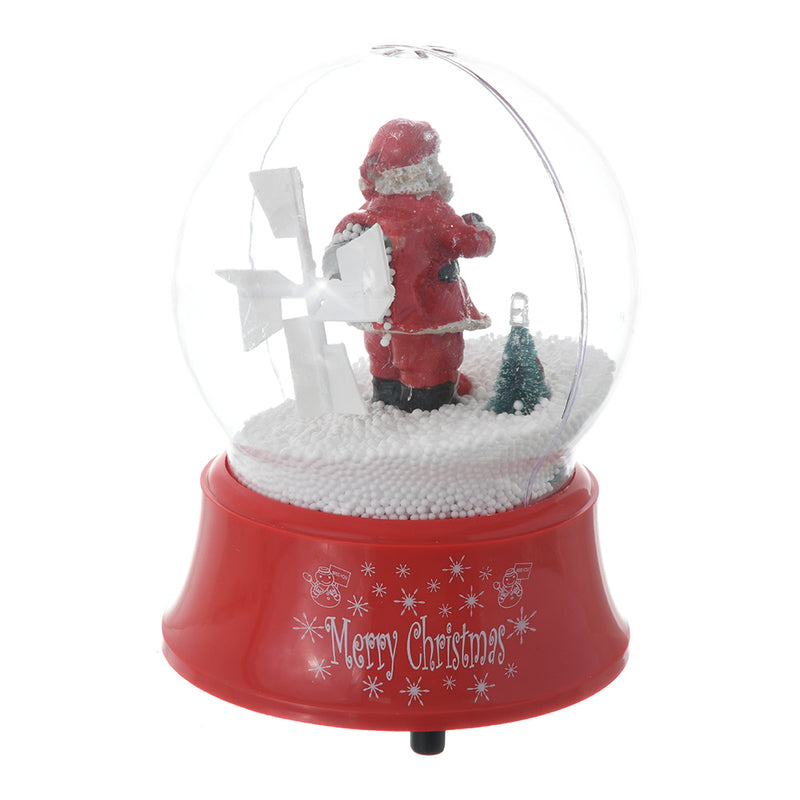 Christmas crystal, musical snow globes, luminous Santa Claus with tree, 12.5*16 cm