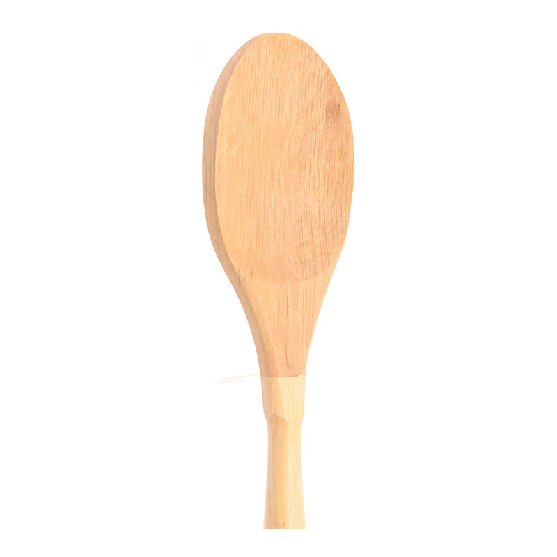 Wooden mixing spoon for stirring cooking, wooden color, 33 cm