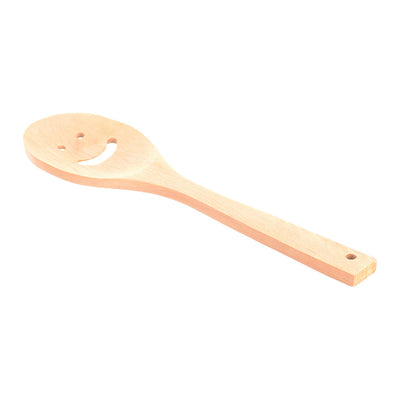 Wooden mixing spoon for stirring cooking, wooden color, 26 cm