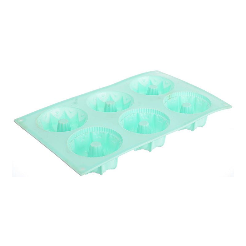 Silicone baking and cupcake molds, 6 cups, rose shape 