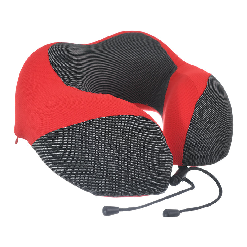 Travel neck pillow, U-shaped dotted cover, red*black