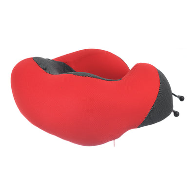 Travel neck pillow, U-shaped dotted cover, red*black