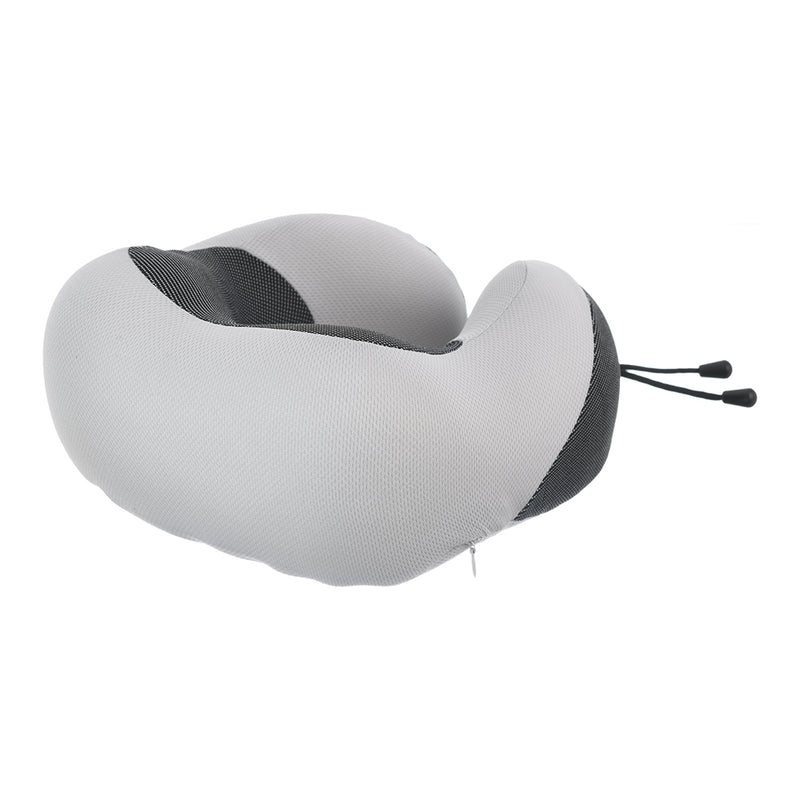 Travel neck pillow with dotted U-shaped cover, grey*black