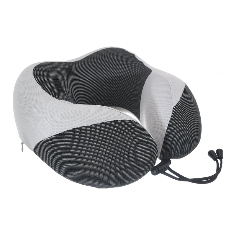 Travel neck pillow with dotted U-shaped cover, grey*black