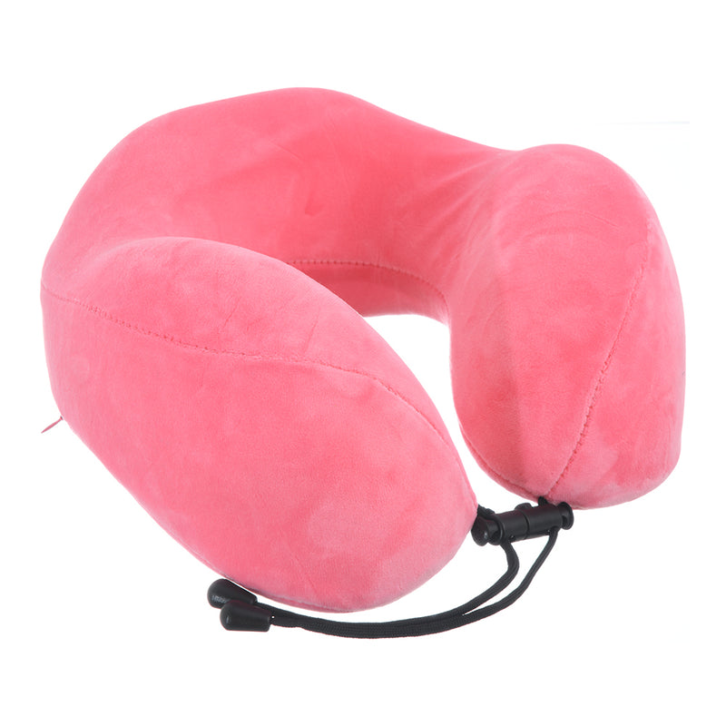 Travel neck pillow with a comfortable, U-shaped, plain velvet cover