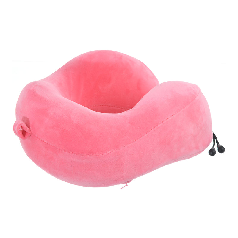 Travel neck pillow with a comfortable, U-shaped, plain velvet cover