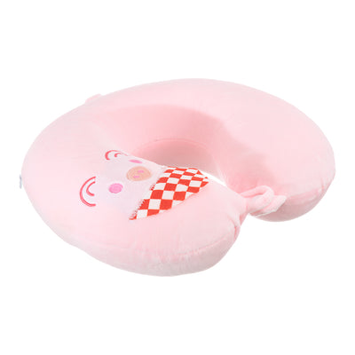 Travel neck pillow, plain velor cover with a U-shaped dog pattern