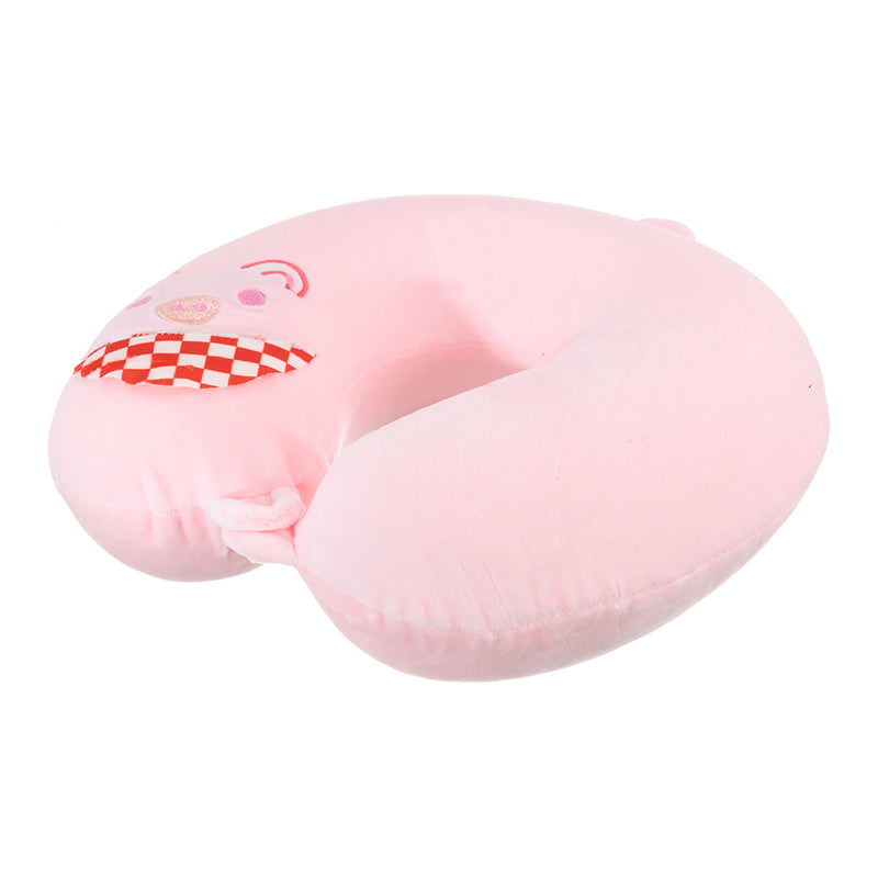 Travel neck pillow, plain velor cover with a U-shaped dog pattern