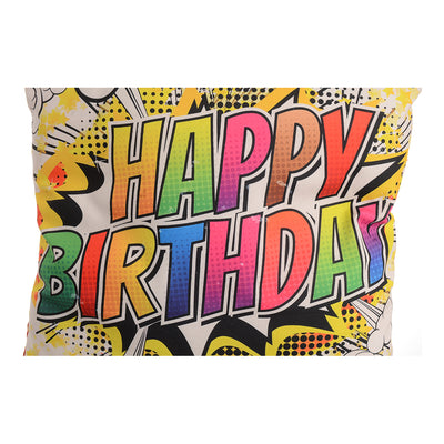 Happy Birthday printed pillow, red*white, 30*30 cm