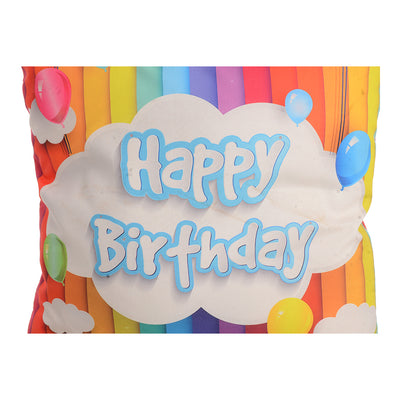 A cloud-printed pillow with happy Birthday inside, colors*red, 30*30 cm