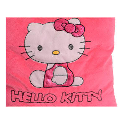 Kitty-print fabric pillow, 38*35 cm, fuchsia, 38*35 cm