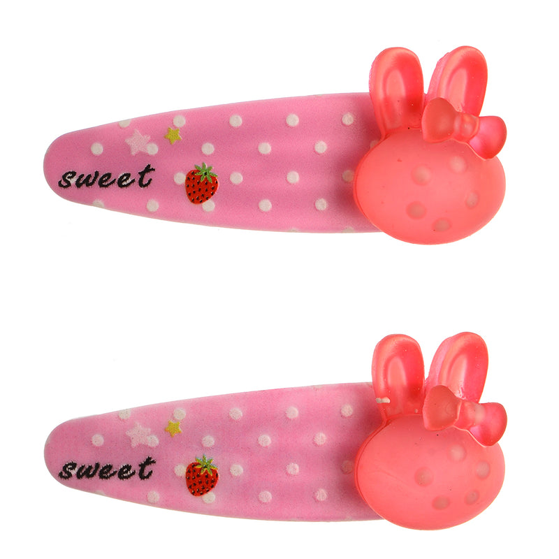 A set of 2-piece clips in the shape of a rabbit