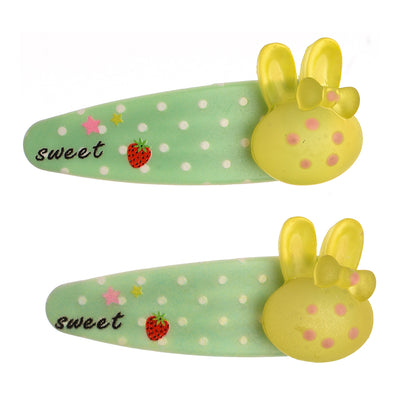 A set of 2-piece clips in the shape of a rabbit