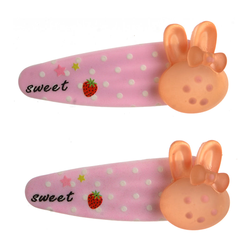 A set of 2-piece clips in the shape of a rabbit