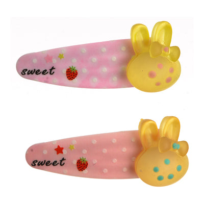 A set of 2-piece clips in the shape of a rabbit