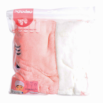 Pink fish-shaped hair drying towel