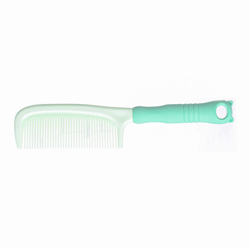 Wide tooth comb for detangling hair, green panda striped