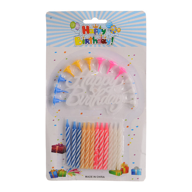 12-piece candle set with Happy Birthday