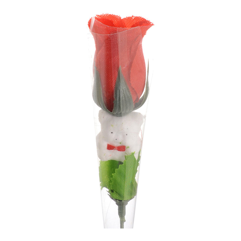 Red single artificial rose