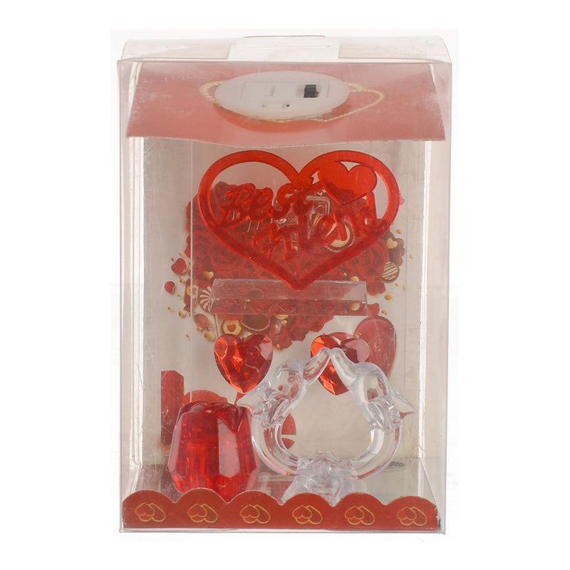 Dolphin glass decor with lighting with a transparent red*white heart