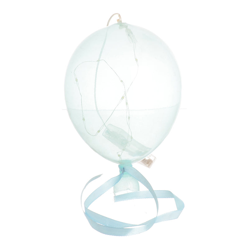 Battery-operated decorative hanging glass ball, blue