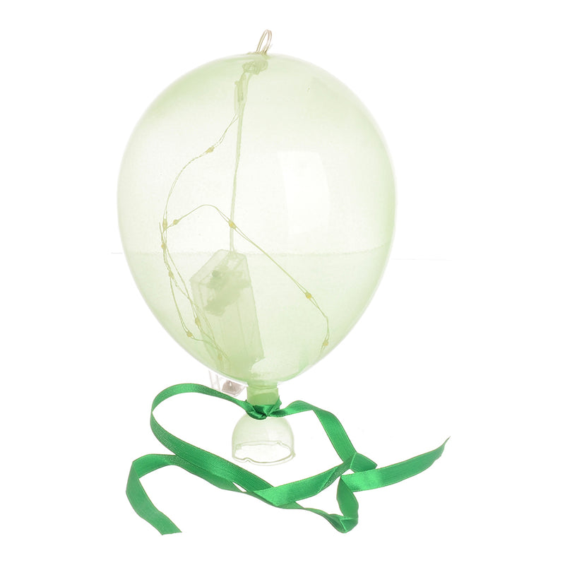 Battery-operated decorative hanging glass bottle, light green