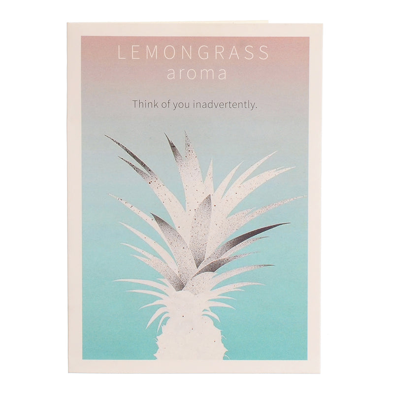 A rectangular greeting card, pineapple style. A blank card with a turquoise interior