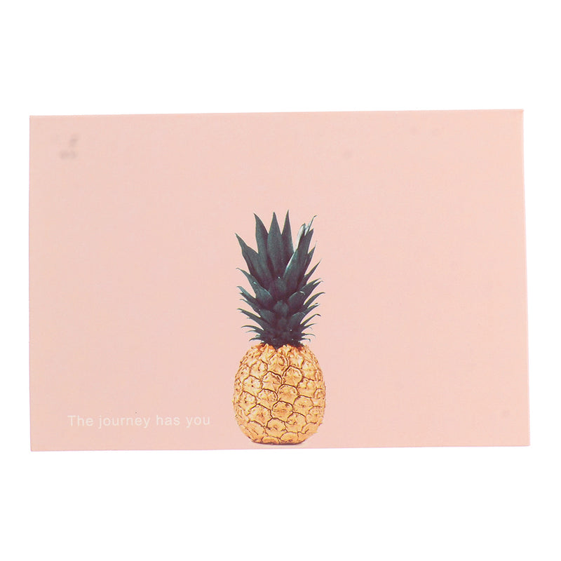 Rectangular greeting card, pineapple style card, pink color