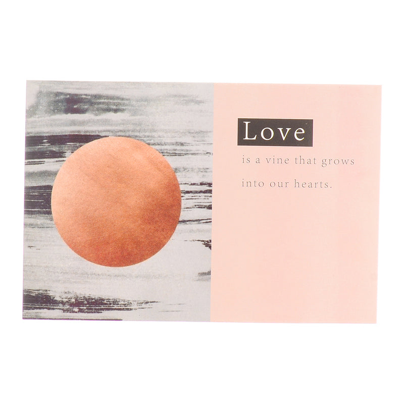 Rectangular greeting card, planet pattern, pink*grey