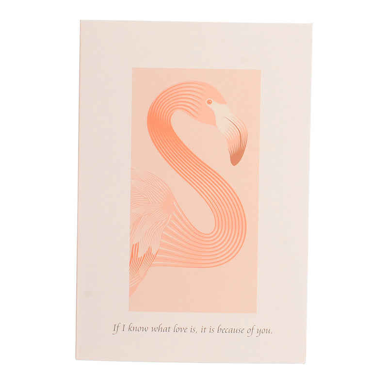 Rectangular greeting card, flamingo head style card, white color*Simon