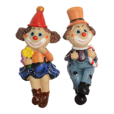 A set of 6 anthropomorphic clown dolls with the word “LOVE” design, brown color