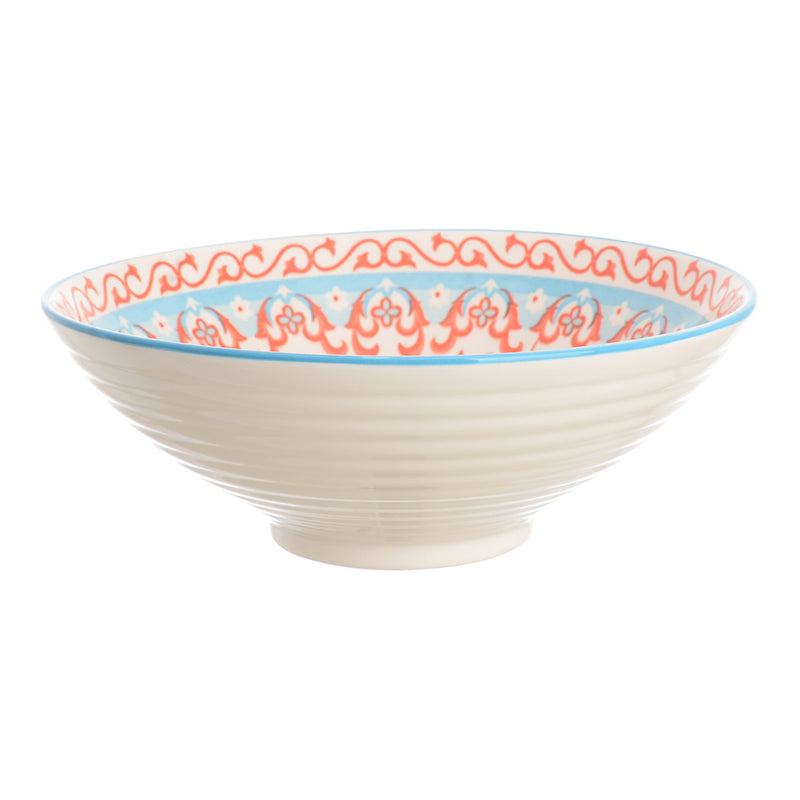 Porcelain bowl with Moroccan pattern, 20 x 20, white*red