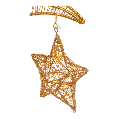 A large crescent stand with a golden star - Ramadan decor