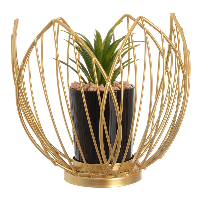 Decorative plant with a 13cm gold metal stand