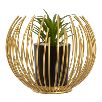 Decorative plant with a gold metal stand, 12 cm