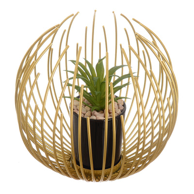 Decorative plant with a golden metal stand, 10 cm