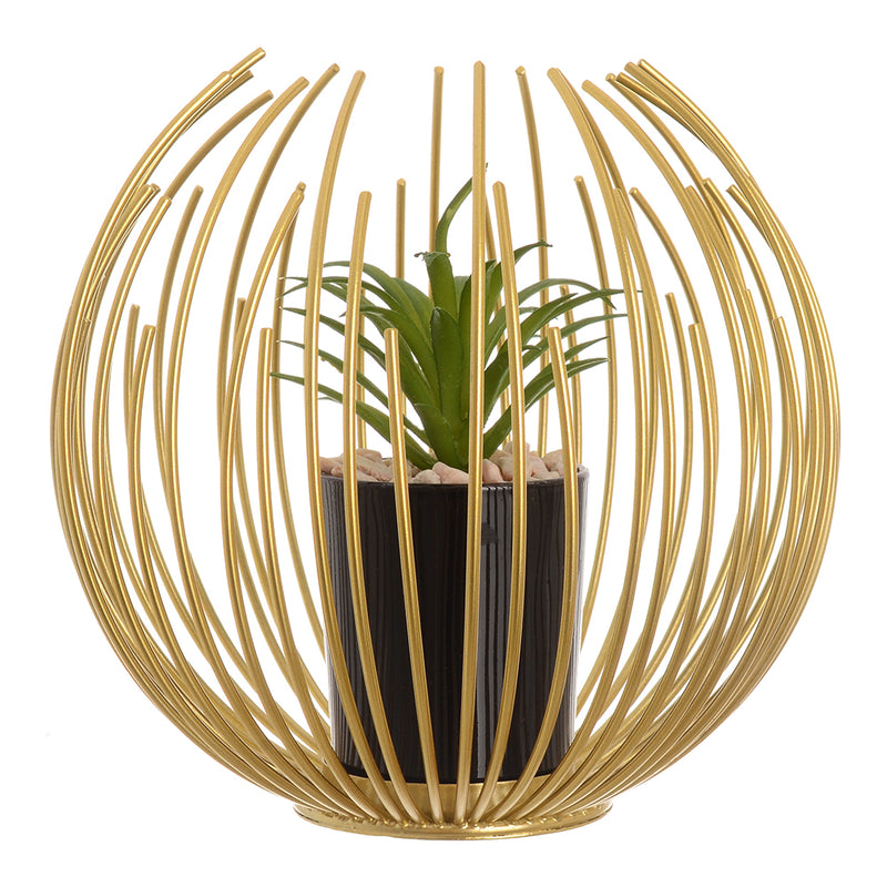 Decorative plant with a golden metal stand, 10 cm